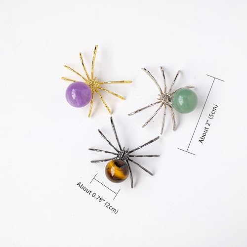 Runyangshi Natural Crystal Tiger Eye Spider Statue Ornament