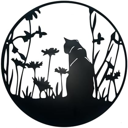 Metal Cat Wall Decor Art - Cat Silhouette for Home