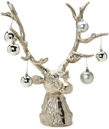 Twos Company Silver Deer Head Sculpture - Majestic Home Decor Accent