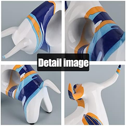 Resin Blue-White Bull Statue Minimalistic Decor