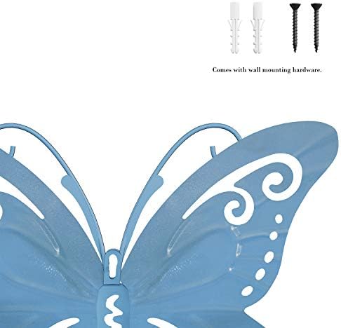 3-Piece Butterfly Metal Wall Art Set - Hand Painted Decor