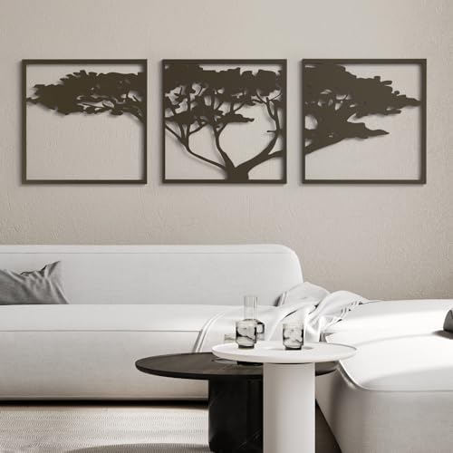 NEODECO Tree Triple Metal Wall Art Sculpture