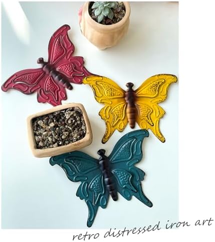 KISWIAR 3D Metal Butterfly Wall Art Decor - 3 PCS
