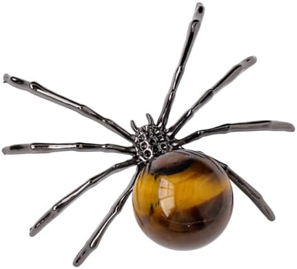 Runyangshi Natural Crystal Tiger Eye Spider Statue Ornament