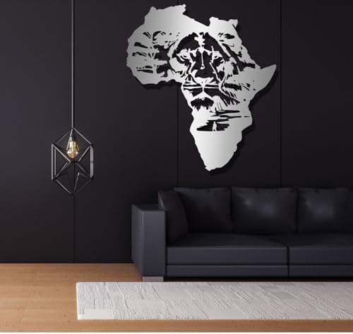 Feuwile Metal Lion Wall Art African Map Decor