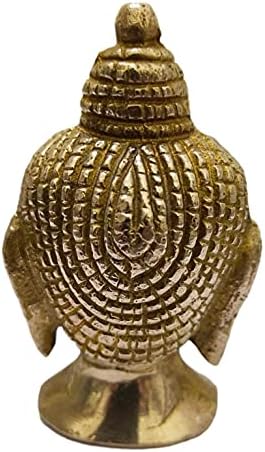 Art Deco Buddha Head Brass Statue 6 cm
