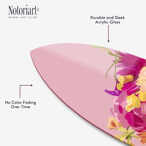Flower Queen Surfboard Acrylic Wall Art 15 x 60