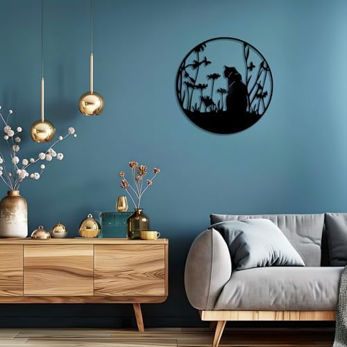 Metal Cat Wall Decor Art - Cat Silhouette for Home