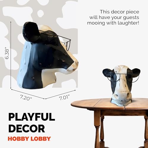 Hobby Lobby Cow Wearing Glasses Sculpture