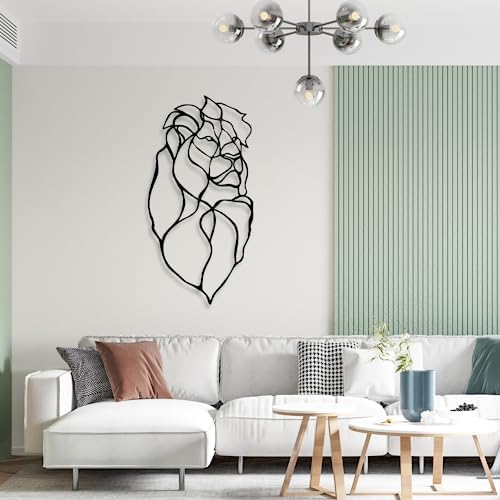 Fayholy Abstract Lines Lion Head Metal Wall Art