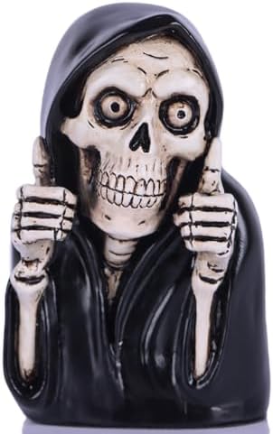 Funny Grim Reaper Skeleton Figurine - 39in Resin Statue Decor