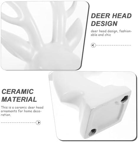 BESPORTBLE Deer Head Ceramic Sculpture Statue