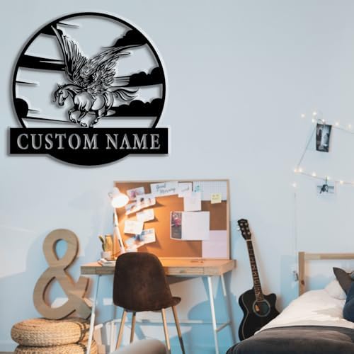 Custom Pegasus Metal Wall Art Name Sign
