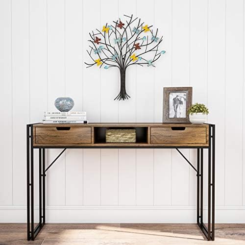 Tree of Life Butterfly Wall Art - Hand Painted Metal Sculpture