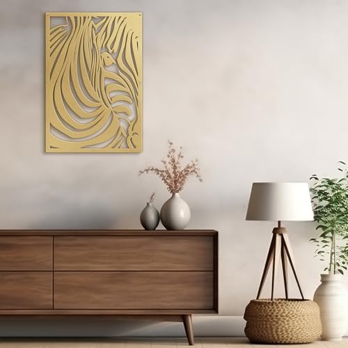 SIGNLEADER 18 Gold Zebra Wall Art Sculpture