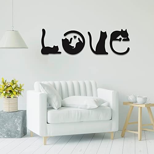 4pcs Black Cat Wall Art Love Theme Set