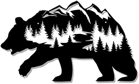 Hotop Metal Bear Wall Art 14x85 Inch Black