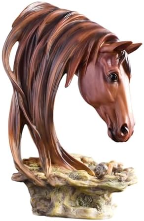 Gazechimp Handcarved Horse Head Statue Decor