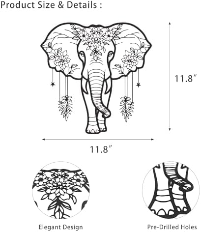 Rajukit Metal Elephant Wall Decor