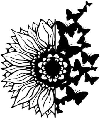 Sunflower Butterfly Wall Art - Metal Decor for Home