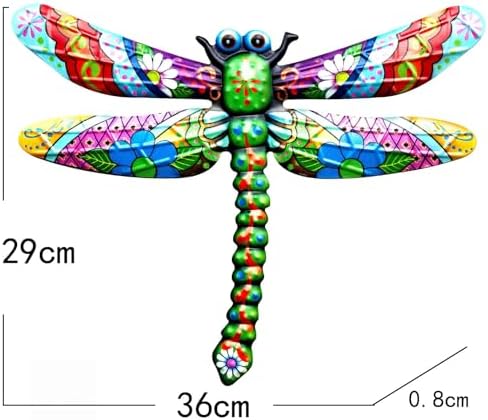 GENHAOTHREE Extra Large 4PCS Metal Dragonfly Wall Art Outdoor