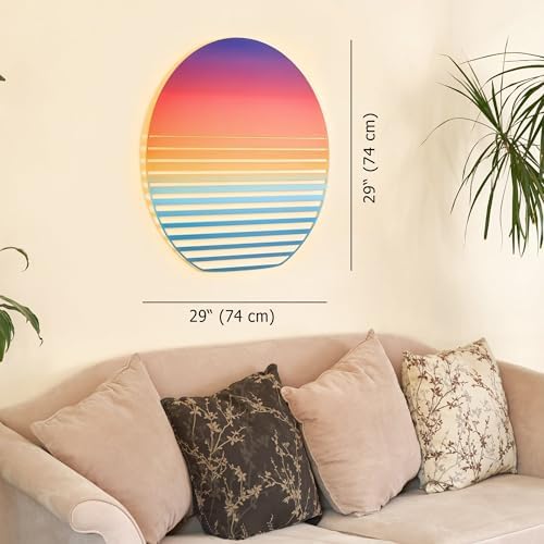 NEODECO Sunset on Sea Metal Wall Sculpture