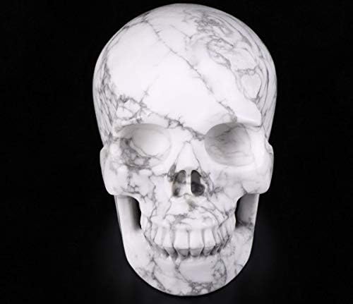 Skullis 5 Inch Howlite Crystal Skull Statue