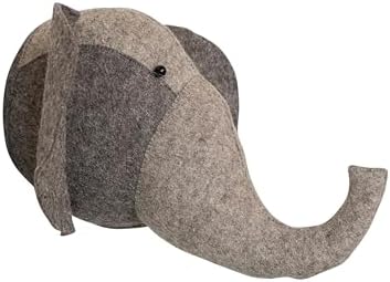 Creative Co Op Handmade Wool Felt Elephant Wall Sculpture