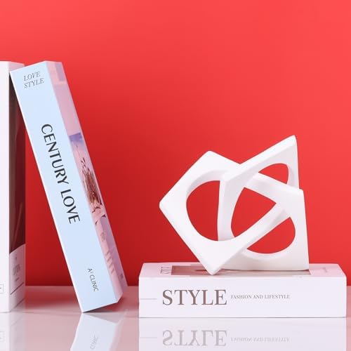 Modern Geometric White Knot Sculpture Statue Decor