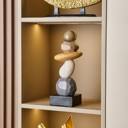 FJS Modern Resin Stone Statue for Living Room Decor