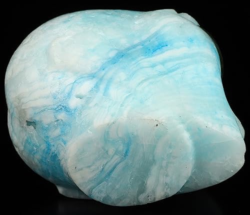 Skullis Blue Aventurine Crystal Skull Statue