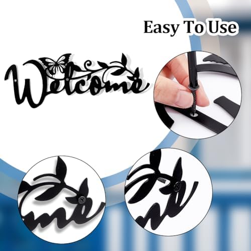 Nbeads Welcome Metal Wall Art Decor 115x30cm