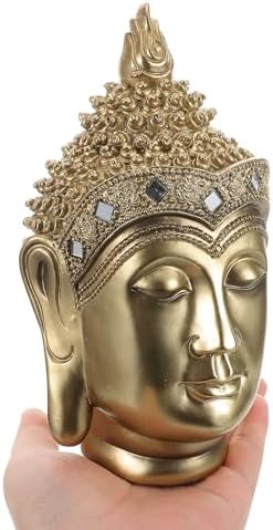 LOGOFUN Resin Buddha Head Decor Sculpture