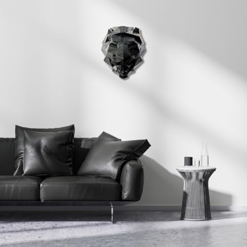 Roaring Lion Head 3D Wall Art - Modern Metal Sculpture