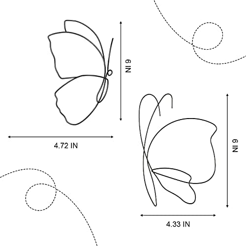 Hotop 5 Piece Butterfly Metal Wall Art Decor Set