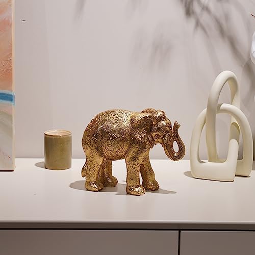 Guichifun Gold Resin Elephant Statue Home Decor