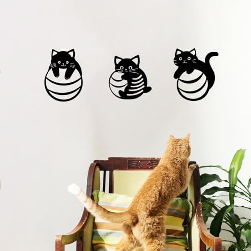Black Metal Cat Wall Decor Minimalist Abstract Design