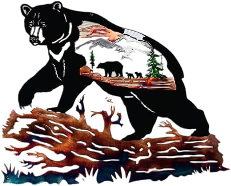 Black Bear Wall Sculpture Living Room Decor