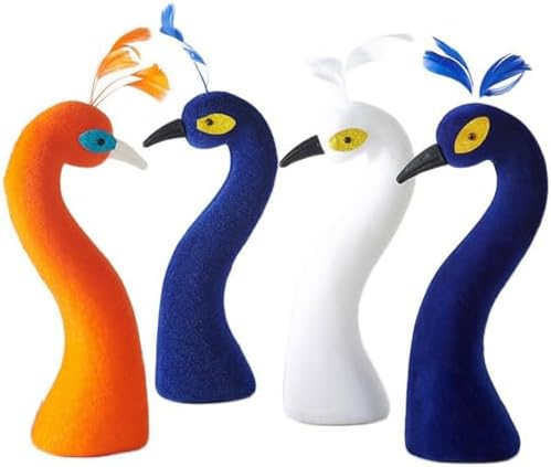 Fenteer Blue Peacock Mannequin Head Statue for Home and Events
