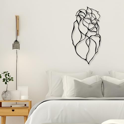 Fayholy Abstract Lines Lion Head Metal Wall Art