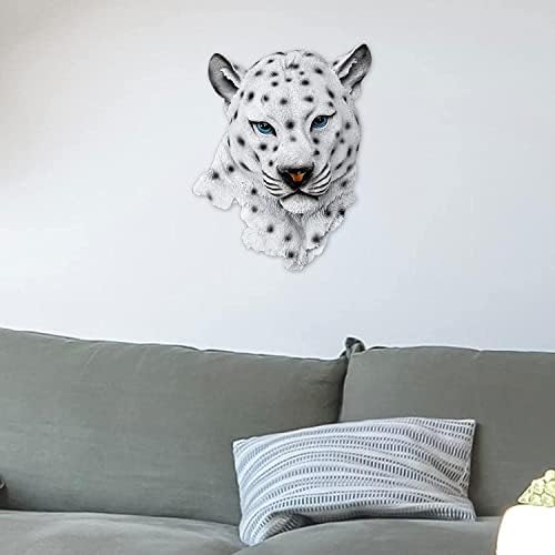 Leopard Head Wall-Mounted Sculpture White