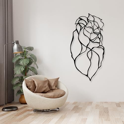 Fayholy Abstract Lines Lion Head Metal Wall Art