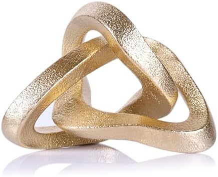 Infinity Knot Sculpture Gold Decor Coffee Table Accent