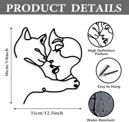 Pinetree Art Metal Cat Wall Sculpture