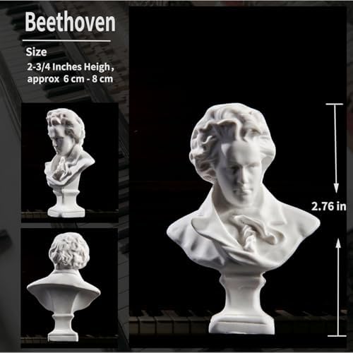 10-Piece Music Composers Bust Statue Set - Mini Resin Figurines