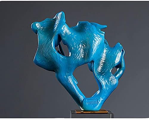 Abstract Blue Character Head Sculpture for Home Decoration