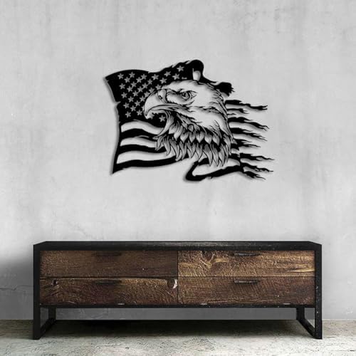MOSHPY Patriotic Eagle Wall Art for Home Decor
