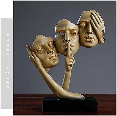 Abstract Blue Character Head Sculpture for Home Decoration