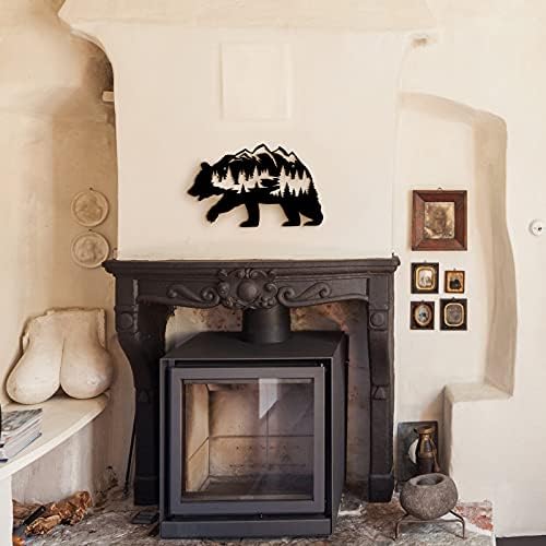 Hotop Metal Bear Wall Art 14x85 Inch Black