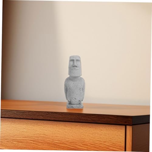 Cabilock 2pcs Easter Island Moai Head Figurine Decor